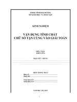 Sáng kiến kinh nghiệm VẬN DỤNG TÍNH CHẤT CHỮ SỐ TẬN CÙNG VÀO GIẢI TOÁN