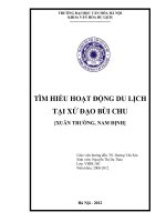 Tìm hiểu hoạt động du lịch tại xứ đạo bùi chu (xuân trường   nam định)