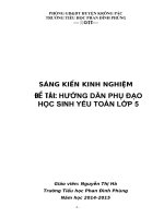 SKKN HƯỚNG DẪN PHỤ ĐẠO HỌC SINH YẾU TOÁN LỚP 5