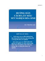 HƯỚNG DẪN CÁCH LẤY MẪU XÉT NGHIỆM HÓA SINH