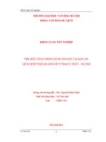 Tìm hiểu hoạt động kinh doanh tại khu du lịch sinh thái quang huy thạch thất   hà nội