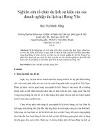 Nghiên cứu tổ chức du lịch sự kiện của các doanh nghiệp du lịch tại Hưng Yên