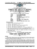 THIẾT KẾ NỀN VÀ MÓNG CÔNG TRÌNH VĂN PHÒNG NHỎ, đại học kiến trúc Hà Nội