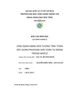 ỨNG DỤNG MẠNG ĐỐI TƯỢNG TÍNH TOÁN XÂY DỰNG PACKAGE GIẢI TOÁN TỰ ĐỘNG TRONG MAPLE