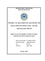 Tìm hiểu các hoạt động du lịch hướng tới đại lễ 1000 năm thăng long   hà nội trên địa bàn thủ đô