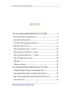 Các giai đoạn phát triển tâm lý của trẻ