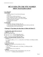 ĐỀ CƯƠNG ÔN THI TỐT NGHIỆP  MÔN TOÁN(20142015)
