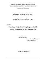 Ứng Dụng Thuật Toán Năng Lượng Liên Kết Trong Thiết Kế Cơ Sở Dữ Liệu Phân Tán