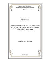 Tính chất điện và từ của các perovskite la23ca13(pb13)mn1 xTMxO3 (TM=Co,Zn) trong vùng nhiệt độ 77   300k