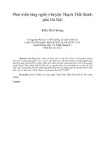 Phát triển làng nghề ở huyện Thạch Thất thành phố Hà Nội