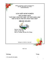 SKKN MỘT SỐ BIỆN PHÁP GIÚP HỌC SINH LỚP 5  HỌC TỐT MÔN KHOA HỌC NHỜ ÁP DỤNG PHƯƠNG PHÁP TRÒ CHƠI 2015