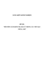SKKN Đổi mới cách kiểm tra bài cũ trong các tiết dạy Tiếng Anh