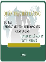 MỘT SỐ YẾU TỐ ẢNH HƯỞNG ĐẾN CHẤT LƯỢNG