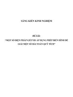 SKKN Một số biện pháp giúp HS áp dụng phép biến hình để giải một số bài toán quỹ tích