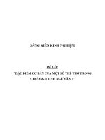 SKKN Về chuyên đề đặc điểm cơ bản của một số thể thơ trong chương trình Ngữ văn 7