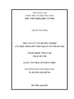 NHU CẦU TƯ VẤN HƯỚNG NGHIỆP CỦA HỌC SINH  LỚP 9 QUẬN TÂY HỒ, HÀ NỘI