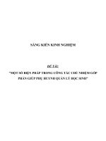 SKKN Một số biện pháp trong công tác chủ nhiệm góp phần giúp phụ huynh quản lý học sinh