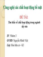 tìm hiểu về chất hoạt động trong nghành tẩy rửa