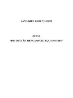 SKKN Dạy phát âm tiếng Anh cho học sinh THPT