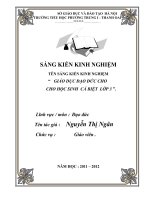 SKKN GIÁO DỤC ĐẠO ĐỨC CHO HỌC SINH CÁ BIỆT LỚP 3