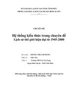 Hệ thống kiến thức trong chuyên đề Lịch sử thế giới hiện đại từ 1945-2000