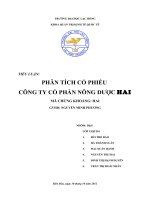 PHÂN TÍCH CỔ PHIẾU CÔNG TY CỔ PHẦN NÔNG DƯỢC HAI