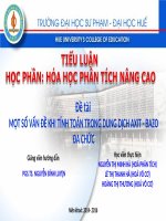 MỘT SỐ VẤN ĐỀ KHI TÍNH TOÁN TRONG DUNG DỊCH AXIT - BAZO ĐA CHỨC