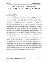 RÈN LUYỆN TƯ DUY CHO HỌC SINH BẰNG CÁC BÀI TẬP NHẬN BIẾT - TÁCH - TINH CHẾ