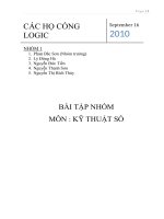 BÀI TẬP NHÓM MÔN KỸ THUẬT SỐ CÁC HỌ CỔNG LOGIC
