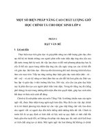 SKKN MỘT SỐ BIỆN PHÁP NÂNG CAO CHẤT LƯỢNG GIỜ HỌC CHÍNH TẢ CHO HỌC SINH LỚP 4