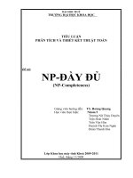 Tiểu luận Phân tích và thiết kế thuật toán NP-ĐẦY ĐỦ (NP-Completeness)