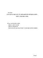 XÂY DỰNG MỘT SỐ CÂU HỎI KHÓ ĐỂ MỞ RỘNG KIẾN THỨC CHO HỌC SINH