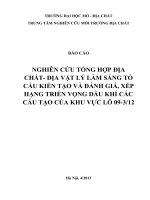 Báo Cáo Nghiên cứu tổng hợp địa chất - địa vật lý làm sáng tỏ cấu kiến tạo và đánh giá, xếp hạng triển vọng