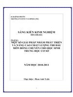 MỘT SỐ GIẢI PHÁP NHẰM PHÁT TRIỂN VÀ NÂNG CAO CHẤT LƯỢNG THI ĐẤU MÔN BÓNG CHUYỀN CHO HỌC SINH THCS