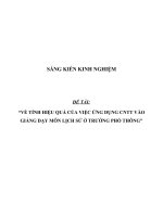 SKKN Về tính hiệu quả của việc ứng dụng CNTT vào giảng dạy môn Lịch sử ở trường phổ thông
