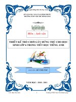 Thiết kế trò chơi gây hứng thú cho học sinh lớp 6 trong giờ học tiếng Anh