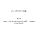 SKKN Một số phương pháp giúp học sinh lớp 2 khắc phục lỗi phụ âm đầu