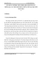 SKKN XÂY DỰNG “LỚP HỌC THÂN THIỆN, HỌC SINH TÍCH CỰC” THÔNG QUA CÁC TRÒ CHƠI TRONG NHỮNG TIẾT DẠY HỌC MÔN TOÁN THCS