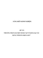 SKKN Phương pháp giải một số bài tập về kim loại tác dụng với dung dịch axit