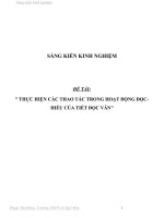 SKKN Thực hiện các thao tác trong hoạt động đọc- hiểu của tiết đọc Văn ở THPT