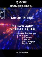 TĂNG TRƯỞNG CỦA HÀM VÀ PHÂN TÍCH THUẬT TOÁN