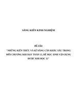 SKKN Kiến thức và kỹ năng cần khắc sâu trong mỗi chương khi dạy bộ môn Toán lớp 11