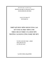 THIẾT KẾ PHẦN MỀM NHẰM NÂNG CAO KỸ NĂNG TỰ HỌC TIẾNG ANH THEO CHUẨN TOEIC CỦA SINH VIÊN TRƢỜNG CAO ĐẲNG CÔNG NGHỆ THỦ ĐỨC
