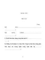 Báo Cáo Trình bày những vấn đề pháp lý và thực tiễn về hợp tác khai thác chung giữa Việt Nam với Trung quốc