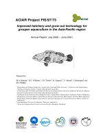 Cải thiện công nghệ sản xuất giống và nuôi thương phẩm cá mú nuôi trồng thủy sản trong khu vực châu ÁThái Bình Dương