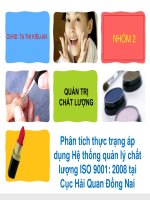 Phân tích thực trạng áp dụng Hệ thống quản lý chất lượng ISO 9001: 2008 tại Cục Hải Quan Đồng Nai