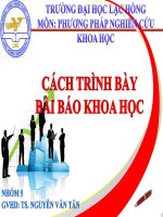 Tiểu luận môn Phương pháp nghiên cứu khoa học Cách trình bày bài báo khoa học