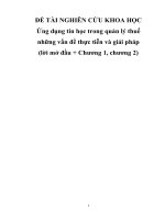Ứng dụng tin học trong quản lý thuế những vấn đề thực tiễn và giải pháp (lời mở đầu + Chương 1, chương 2)