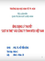 TIỂU LUẬN QUẢN TRỊ SẢN XUẤT ĐIỀU HÀNH ỨNG DỤNG LÝ THUYẾT JUST IN TIME VÀO CÔNG TY TNHH MTEX VIỆT NAM