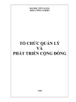 Tổ chức quản lý và phát triển cộng đồng